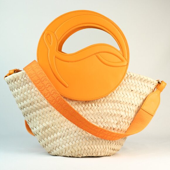 Christian Louboutin Small Biloumoon Basketweave Handbag, Orange - Picture 2 of 13
